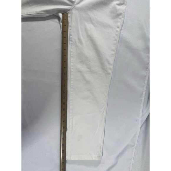 J. McLaughlin Jeans White Stretch Denim Crop Gold Hardware Size 12 Coastal - Picture 6 of 7